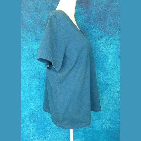 Woman Within Woman Within Teal V Neck Tee 18/20 L - Picture 6 of 8